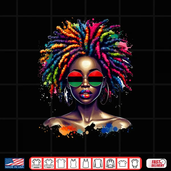 Design Locd Hair Art Black Queen Afro Woman Juneteenth Shirt