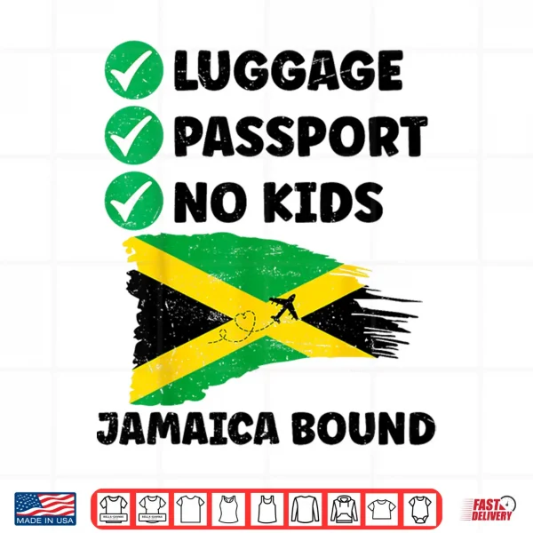 Design Luggage Passport No Kids Jamaica Bound Couple Trip Matching Shirt