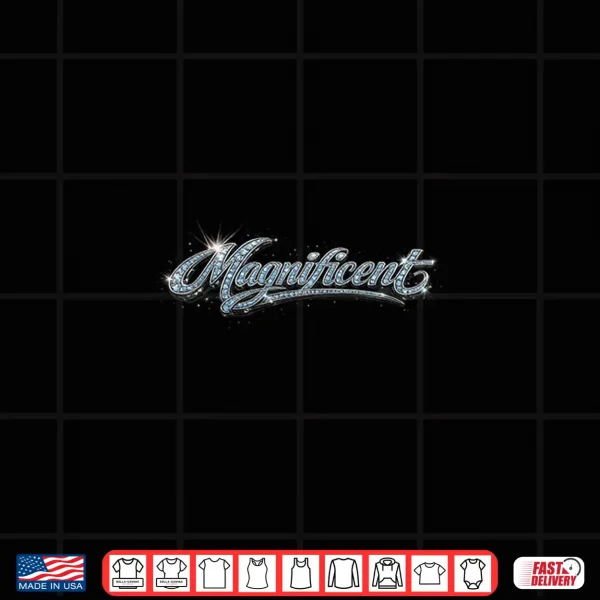 Design Magnificent Script Text Design Blue Silver Shirt