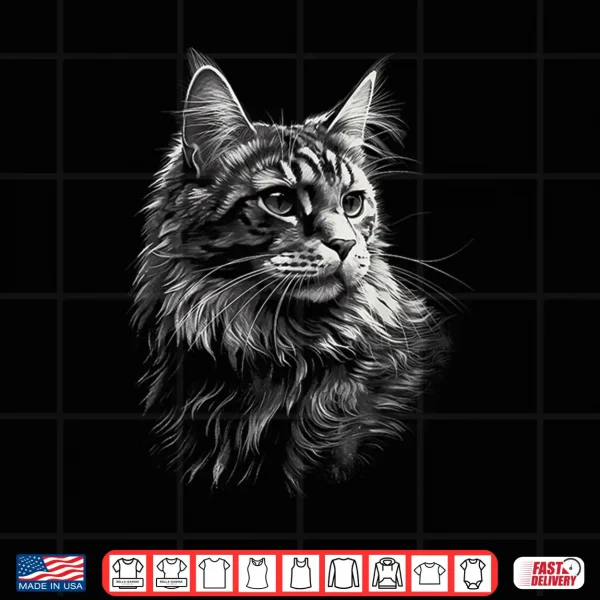 Design Maine Coon Cat Eyes Kitty Kitten Cat Artwork Cat Face Shirt