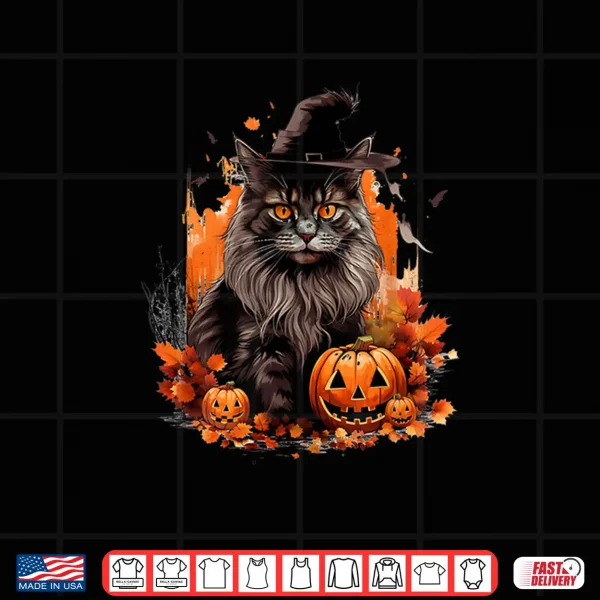 Design Maine Coon Cat Halloween Cute Shirt