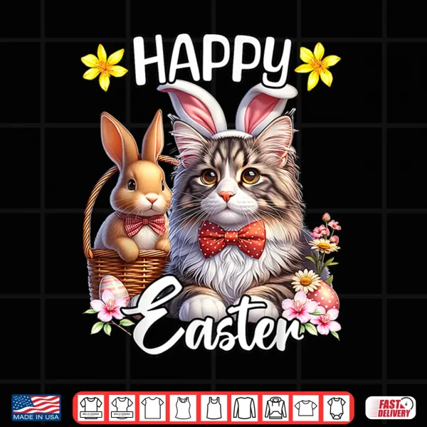 Design Maine Coon Cat Happy Easter Cute Maine Coon Cat Shirt