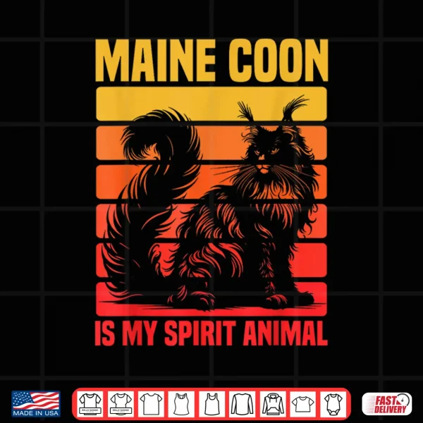 Design Maine Coon Cat Is My Spirit Animal Professional Identity Shirt