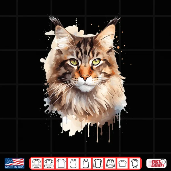 Design Maine Coon Cat Lovers Design Pop Art Maine Coon Cat Shirt