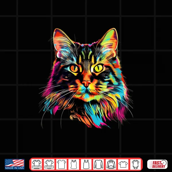 Design Maine Coon Cat Pop Art Design Maine Coon Lovers Shirt