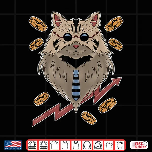 Design Maine Coon Cat Stock Market Trader Investor Day Trading Shirt