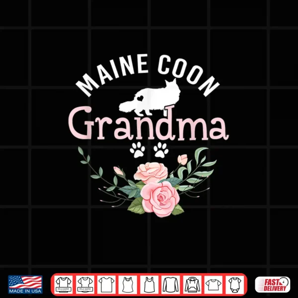 Design Maine Coon Grandma Lover Gifts For Women Cat Lover Christmas Shirt