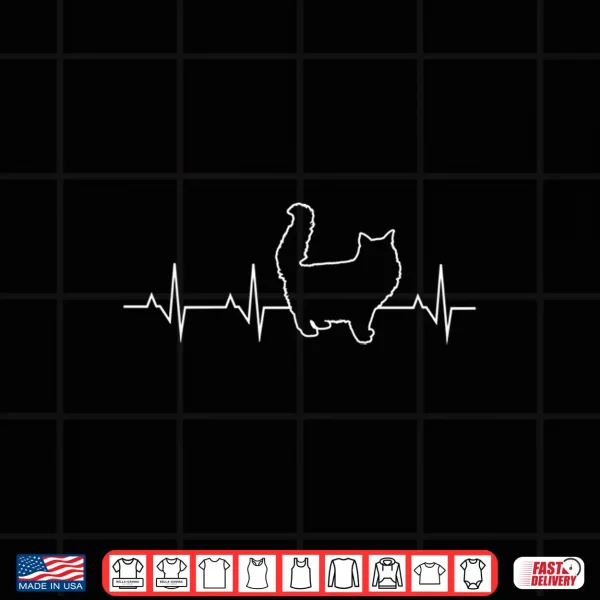 Design Maine Coon Heartbeat Cat Kitten Kitty Cat Lover Cat Breed Shirt