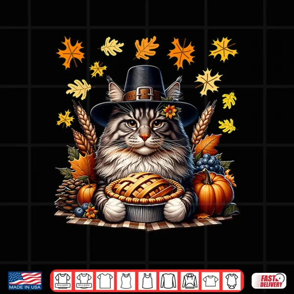 Design Maine Coon Thanksgiving Maine Coon Cat Thanksgiving Shirt