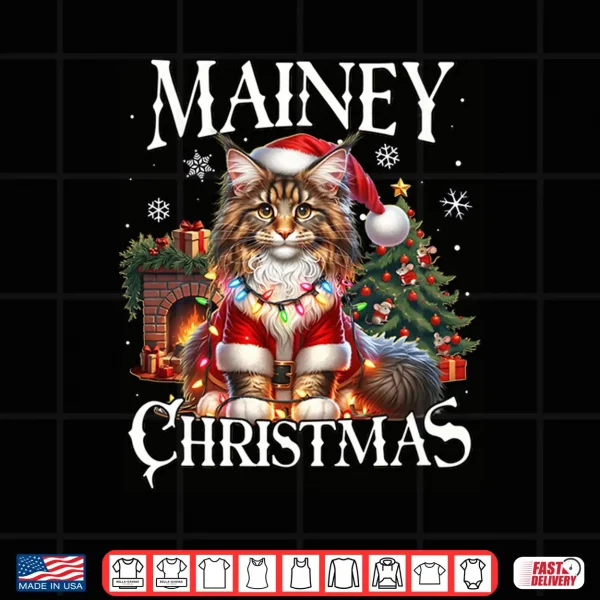 Design Maine Coon Xmas Cat Mainey Christmas Maine Coon Shirt