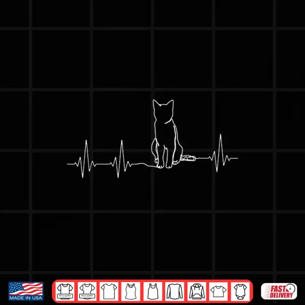Design Maine Coon cat in heartbeat for British Shorthair cat lovers Shirt