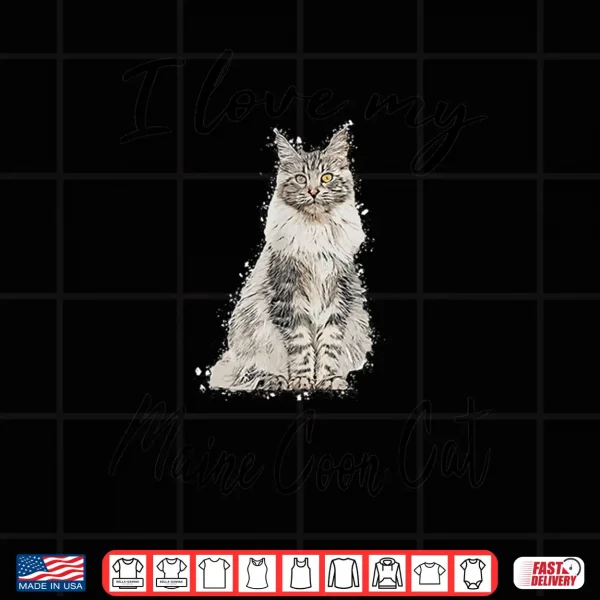 Design Mainecoon Cat Motif Cat Maine Coon Cat Cats Kitten Shirt