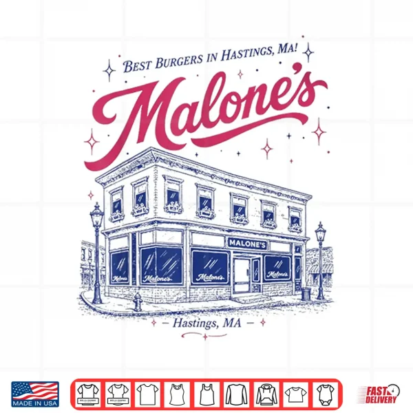 Design Malones Bar Best Burgers Hastings MA Shirt