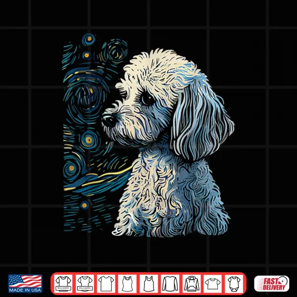 Design Maltipoo Starry Night Van Gogh Maltipoo Mom Dad Owner Shirt