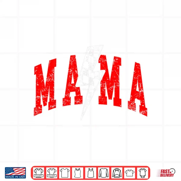 Design Mama Lightning Funny Checkered Mom Women Mothers Day Shirt