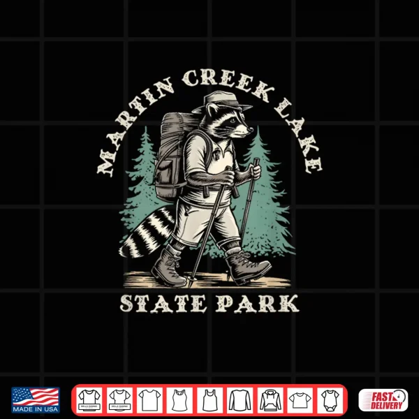 Design Martin Creek Lake State Park TX Hiking Backpacking Raccoon Shirt