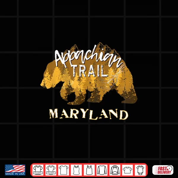 Design Maryland Appalachian Trail Hiking Outdoor Backpacking Hiker Shirt
