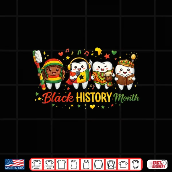 Design Melanin Dentist Juneteenth Dental Funny Black History Month Shirt