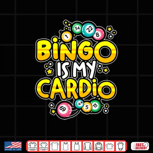 Design Mens Bingo is My Cardio with Lucky Balls Bingo Dabbers Woman Performance Shirt