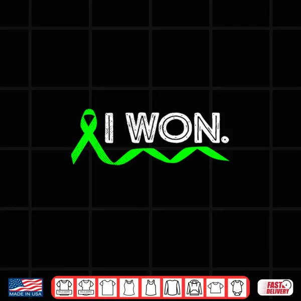 Design Mens Lymphoma Cancer I Won Lime Green Ribbon Awareness Warrior Performance Shirt