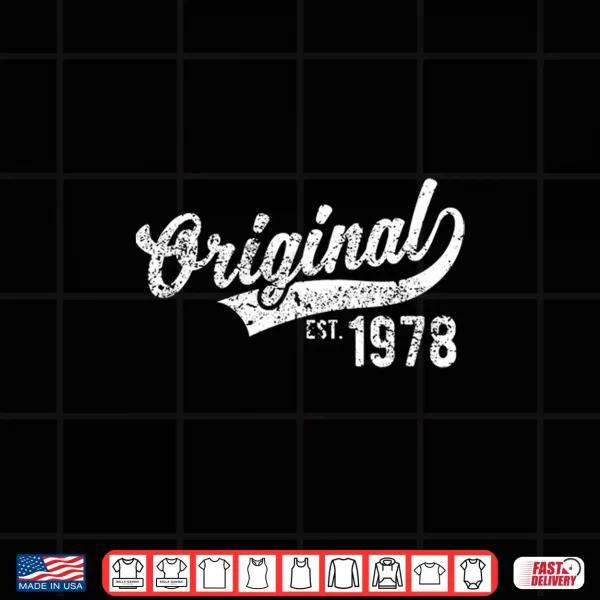 Design Mens Original Est. 1978 Vintage Birthday Gift Shirt Performance Shirt