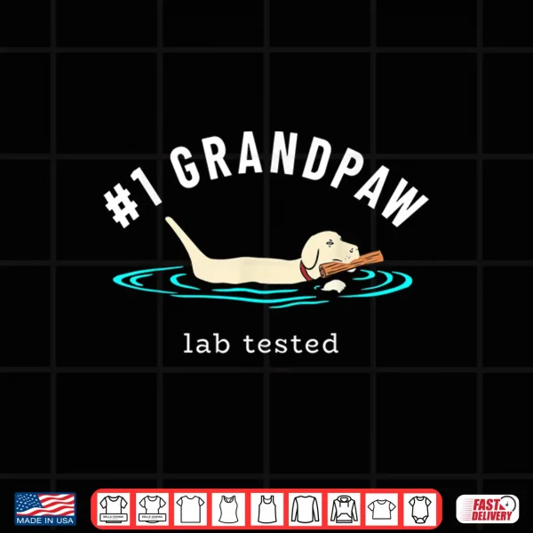 Design Mens Yellow Labrador Retriever Dog Grandpa 1 Grandpaw Shirt