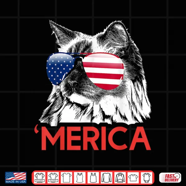 Design Merica Ragdoll American Flag 4th of July Shirt