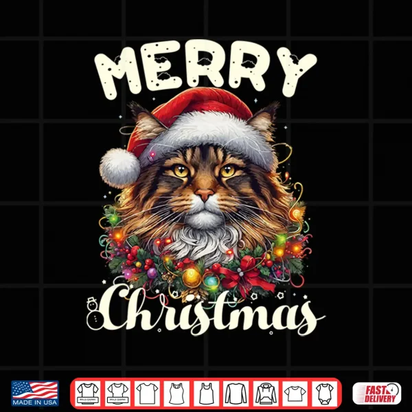 Design Merry Christmas Maine Coon Owner Xmas Maine Coon Cat Funny Shirt