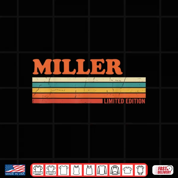 Design Miller Retro Personalized First Name Vintage Stripes Shirt