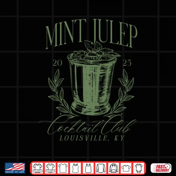 Design Mint Julep Cocktail Club Vintage Julep Mint Cocktail Shirt