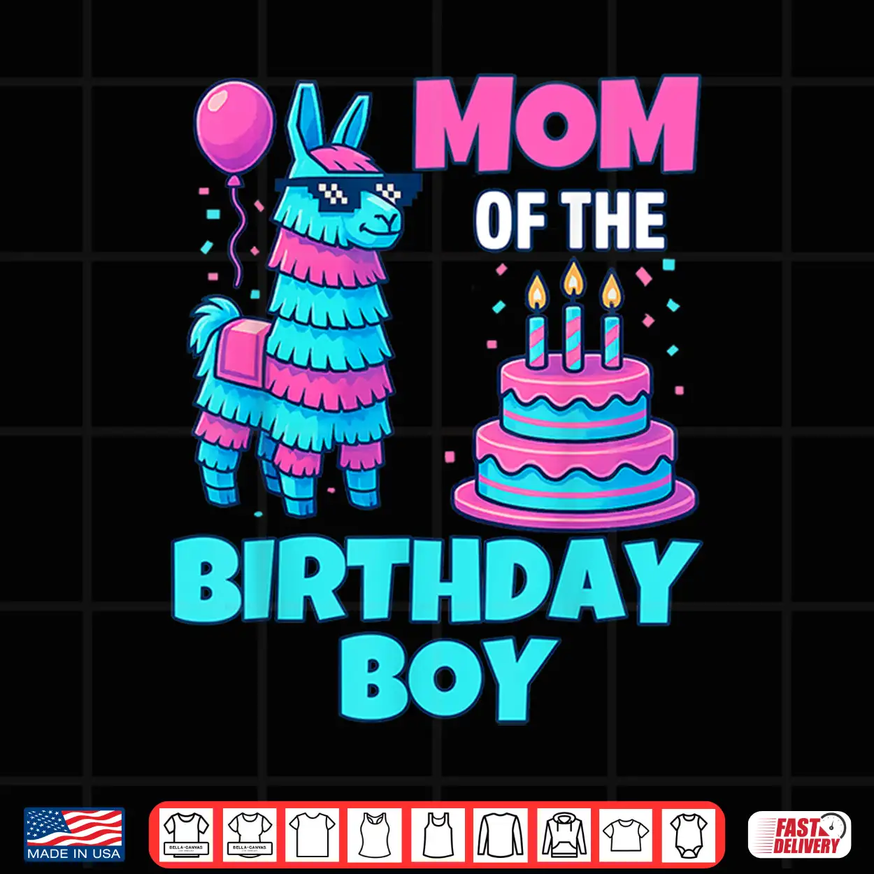 Mom Of Birthday Boy Llama Pinata Party Family Mathing Women Shirt Mom Of Birthday Boy Llama Pinata Party Family Mathing Women Shirt
