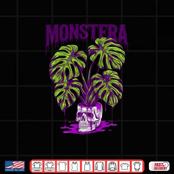Design Monstera Skull Pot Shirt