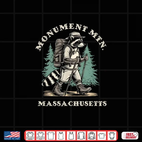 Design Monument Mountain Massachusetts Hiking Trail Raccoon Shirt
