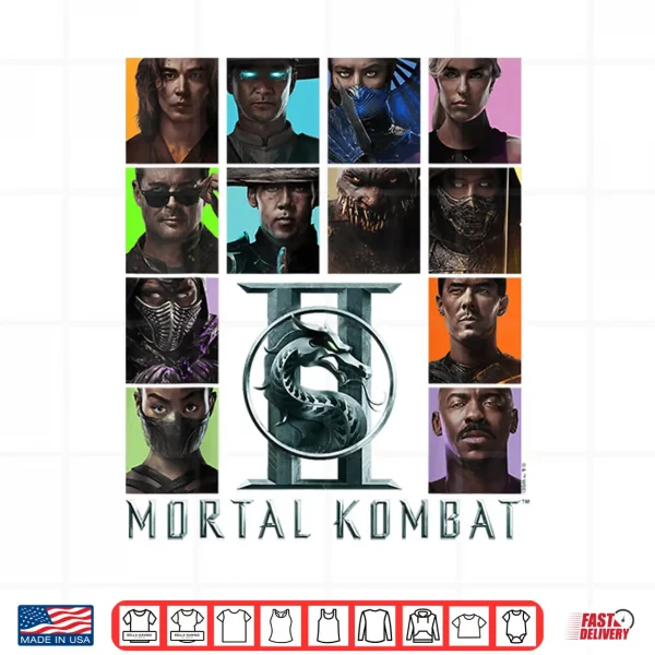 Design Mortal Kombat 2 Character Squares Shirt