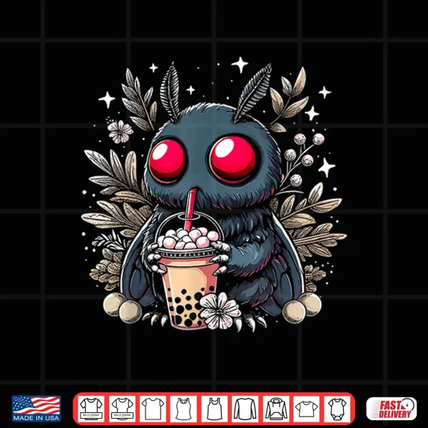 Design Mothman Bubble Tea Kawaii Boba Tea Shirt