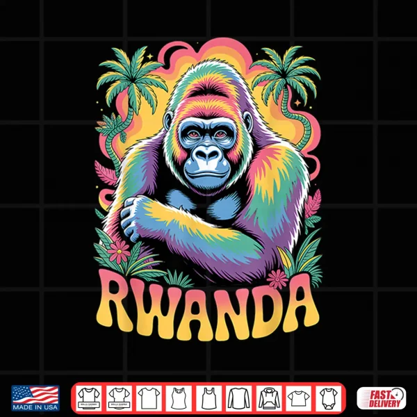 Design Mountain Gorilla Rwanda Fun Tropical Jungle Design Shirt