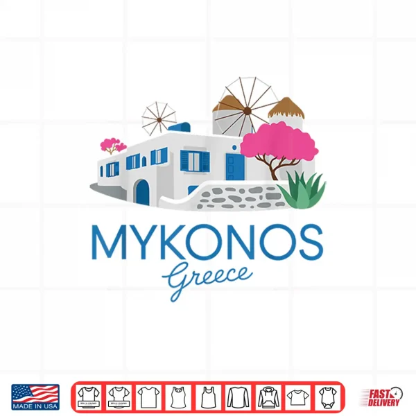 Design Mykonos Greece Scenic Greek Island Fun Travel Lover Design Shirt