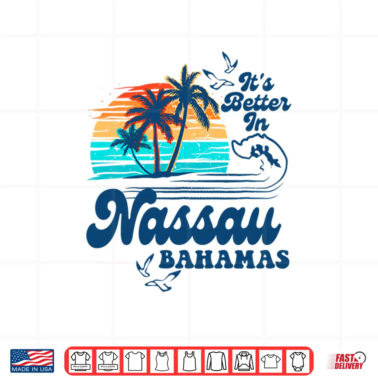 Nassau Bahamas Beach Summer Vacation Retro Vintage 80’S 70’S Comfort Colors Crop Top