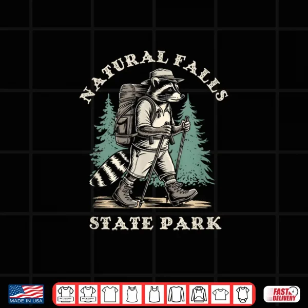 Design Natural Falls State Park Oklahoma Hiking Trail Raccoon Shirt