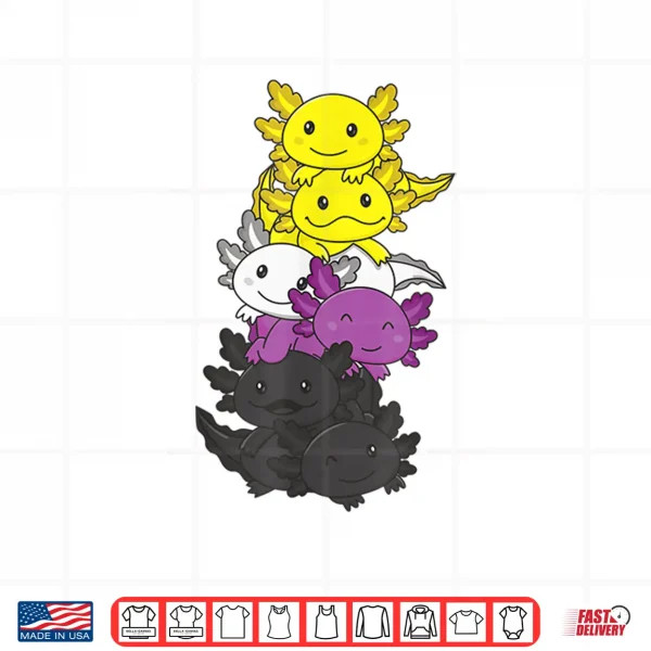 Design Nonbinary Flag Non Binary Pride LGBTQ Axolotl Shirt
