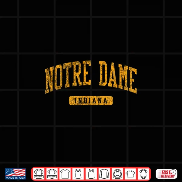 Design Notre Dame in Vintage Athletic Sports Design JG3 Shirt