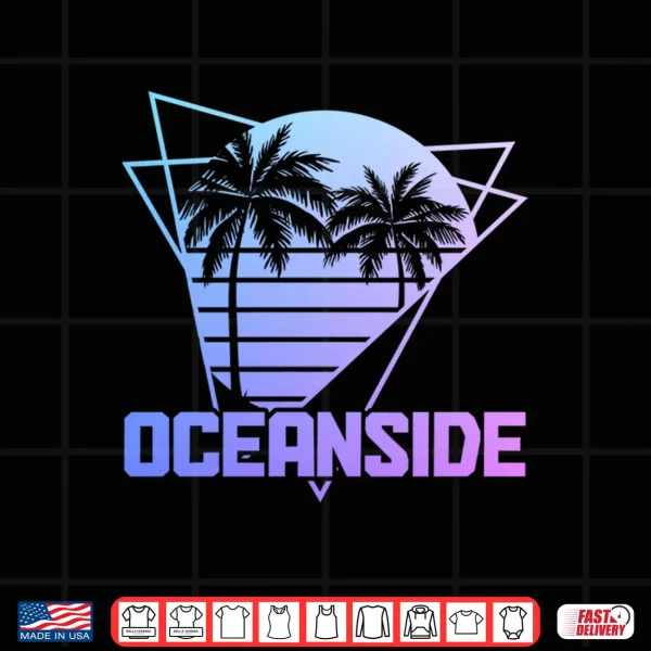 Design Oceanside California Retro Vintage Surf Souvenir Surfer Performance Shirt