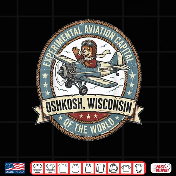 Design OshKosh W I Experimental Aviation Capital Vintage Logo Shirt