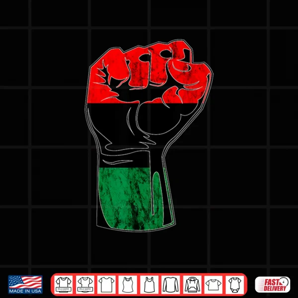 Design Pan African UNIA Flag Handfist Black History Juneteenth Shirt