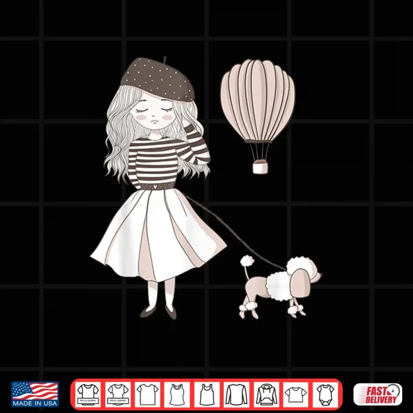 Design Paris France Cute French Girl Poodle Gift Z000036