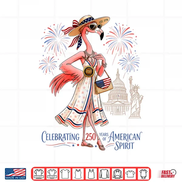 Design Patriotic Flamingo 250 Years American Spirit Shirt
