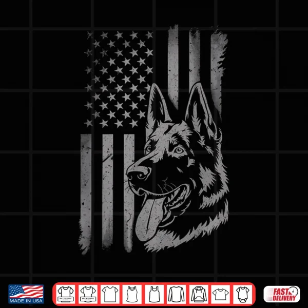 Design Patriotic German Shepherd American Flag Fourth Of July Shirt