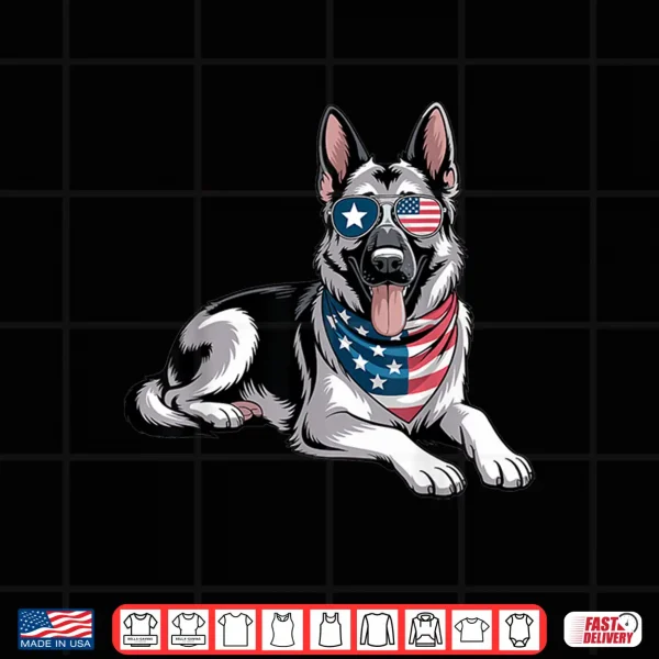 Design Patriotic German Shepherd Dog American Flag 4Th Of July Shirt