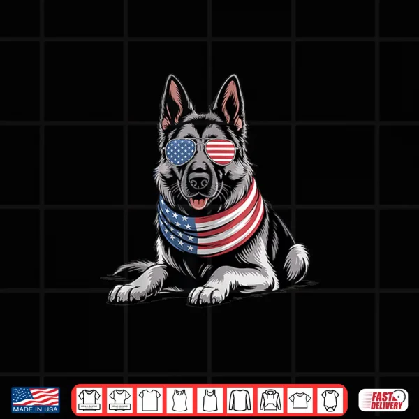 Design Patriotic German Shepherd Dog American Flag Fourth Of July Shirt