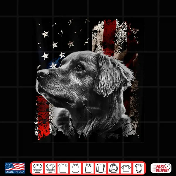 Design Patriotic Golden Retriever Shirt Shirt Tshirt Tee Gift Shirt